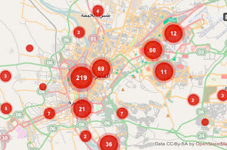 A map of incidents of sexual harassment and assaults in Egypt