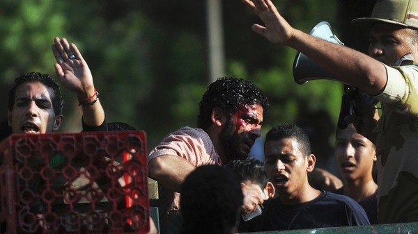 A soldier Rand member of the Muslim Brotherhood at Tahrir Square. Reuters
