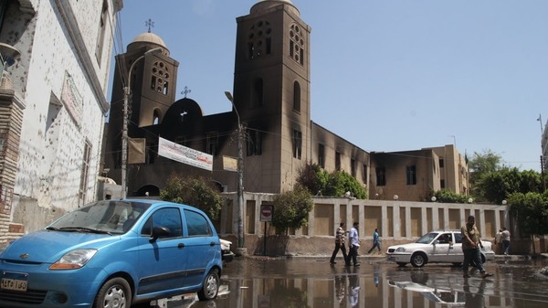 The damaged Prince Tadros Church August 15 Photo -AP
